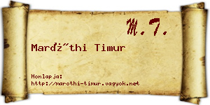 Maróthi Timur névjegykártya
